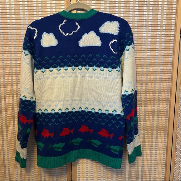 Blizzard Bay Santa Claus/Elf Fishing Ugly Christmas Sweater Size Small NWT - Picture 4 of 4